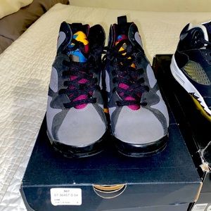 Three JORDAN RETRO Used  7s , 5s, and 6s big kids size 6 and 6.5